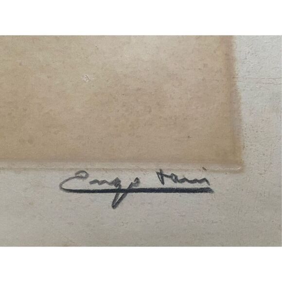 Vintage Oil on Canvas Picture Ship in the Sea Signed - Picture 5 of 9